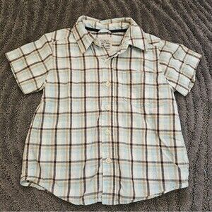3T place buttons down short sleeve lightweight collard shirt
